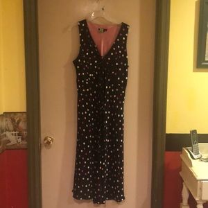 ECI Woman Black dress with pink polkadots